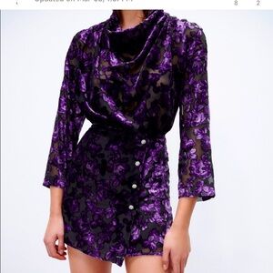 Zara purple velvet dress